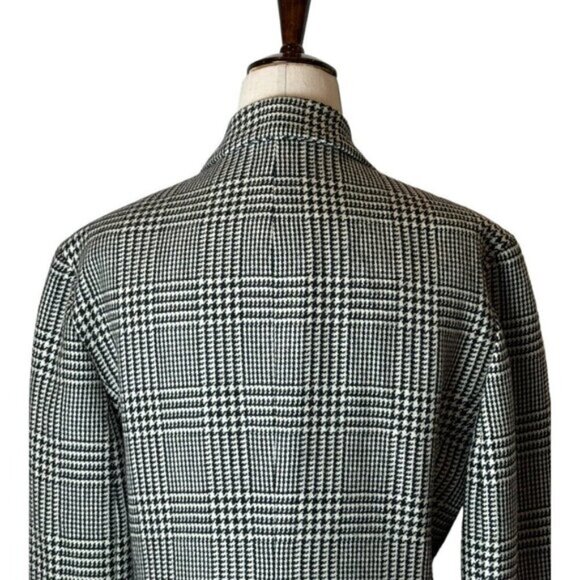 Ann Taylor Blazer Women‎ 6 Black White Plaid Wool Single Breasted 4 Button Close - Picture 4 of 11